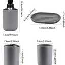 4pcs Bathroom Accessories Set, Toothbrush Holder Tooth Mug Soap Dish Liquid Bottle Bathroom Set Shower Countertop Vanity Organizer(Black)