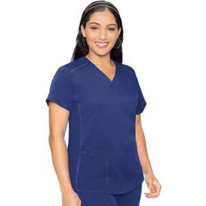 Med Couture V-Neck Scrub Top for Women with 4 Pockets, Rib-Knit Side Panel, and Shirttail Hem MC7459 (Small, Galaxy) Med Couture V-Neck Scrub Top for Women with 4 Pockets, Rib-Knit Side Panel, and Shirttail Hem MC7459 (Small, Galaxy)