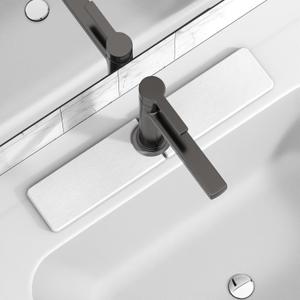 20" x 4" Stone Faucet Mat for Kitchen Sink, Quick Drying Diatomite Sink Tray, Faucet Sink Splash Guard for Prevents Moisture Buildup (White)