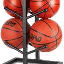 Fitlyiee Basketball Organizers Metal Ball Storage Rack Sports Storage for Indoor Outdoor (Small 2Layer)