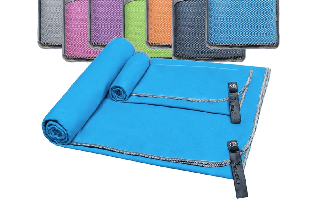 SYOURSELF 2 Pack Microfiber Camping Towel, Quick Dry Towel, Soft Absorbent Compact Travel Gym Workout Sweat Towel for Beach Yoga Swim Travel Camping Hiking Backpack Essentials (XL: 30"*60"+12"*24")