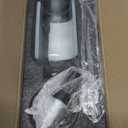 TOLDATLI Mouthwash Dispenser for Bathroom, Glass Mouth Wash Pump Dispenser with Cup Holder, 17 Fl Oz Mouthwash Bottle Decanter with Tray, Refillable Mouthwash Dispenser Container (Clear)