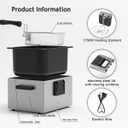 1750W Electric Deep Fryer with Basket,5L /21 Cups Stainless Steel Electric Oil Fryer with 3 Frying Baskets, Adjustable Temperature,View Window Lid,Countertop Stainless Steel Body Deep Fryer Pot