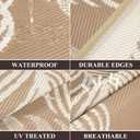 Pauwer Waterproof Outdoor Rug 6x9, Reversible Plastic Straw Patio Camping Rug, Indoor Outdoor RV Mat Carpet for Deck, Camper, Porch, Balcony, Backyard, Picnic, Leaf Brown