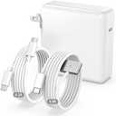 100W Charger for MacBook Pro 14 16 inch MacBook Air 13 15 inch 2025 2024 2023 2022 2021 M4 M3 M2 M1, 100W GaN Power Adapter, 6.6FT USB C to 3 Magnetic 1 Cable, 8.2FT USB C to C Cable