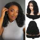 Micro Twist Braided Double Full Lace Wigs for Black Women Mini Braid Wig with Baby Hair Short Curly Box Braid Lace Synthetic Black Hair 14Inch