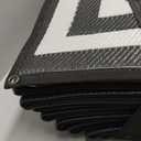 Reversible Rugs Mats, 9x18ft Outdoor Plastic Straw Rug Waterproof for RV, Patio, Garden, Balcony, Backyard, Deck, Picnic, Beach, Camping (New Grecian Complete Kit, Silver)