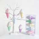 Assorted Ice Cream Ornaments, 5pcs 6' Foam Pastel Hanging Christmas Tree Mini Dessert Ornaments for Xmas Decoration