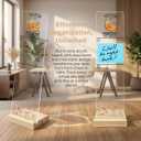 4 x Sticky Note Holder, Monitor Memo Board, Acrylic Post It Note Holder with Wooden Base, Includes 200 Notes, Desk Organizer, Funny Giraffe Quote “Tested Positive for Laziness”, 11.8 x 3.1 inches