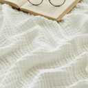 EMME Cotton Blanket for Couch Breathable Gauze All Season Soft and Lightweight Muslin White Throw Blankets for Adults (White, 50"x70")