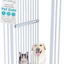BIRDROCK HOME Extra Tall Pet Gate for Doorways | 60in Tall Cat or Dog Indoor Gate | Adjustable 31in-36in Width | Auto Close | Includes Protective Wall Cups - White