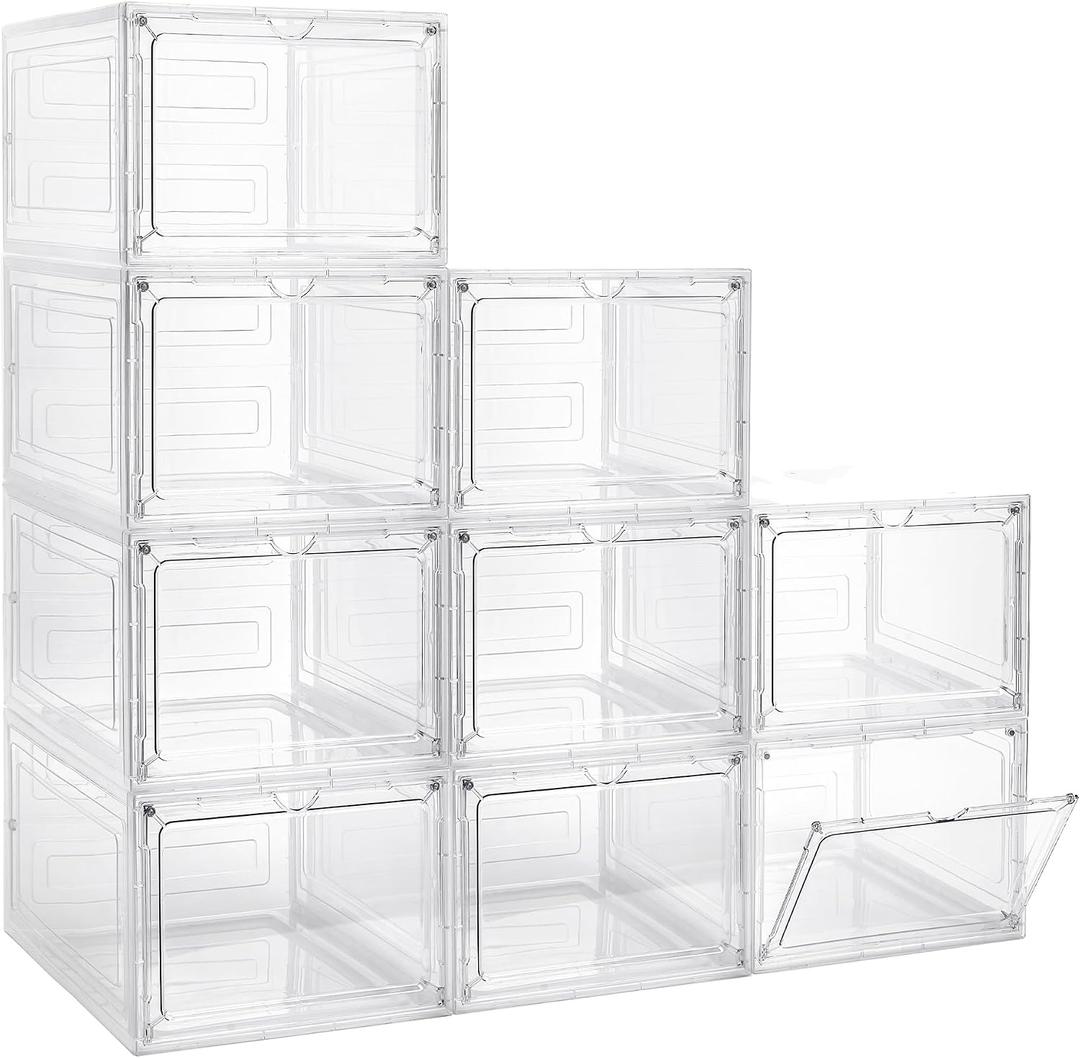 LXLXXL 9 Pack Storage Bins with Lids, 19 Qt Stackable Clear Storage Box