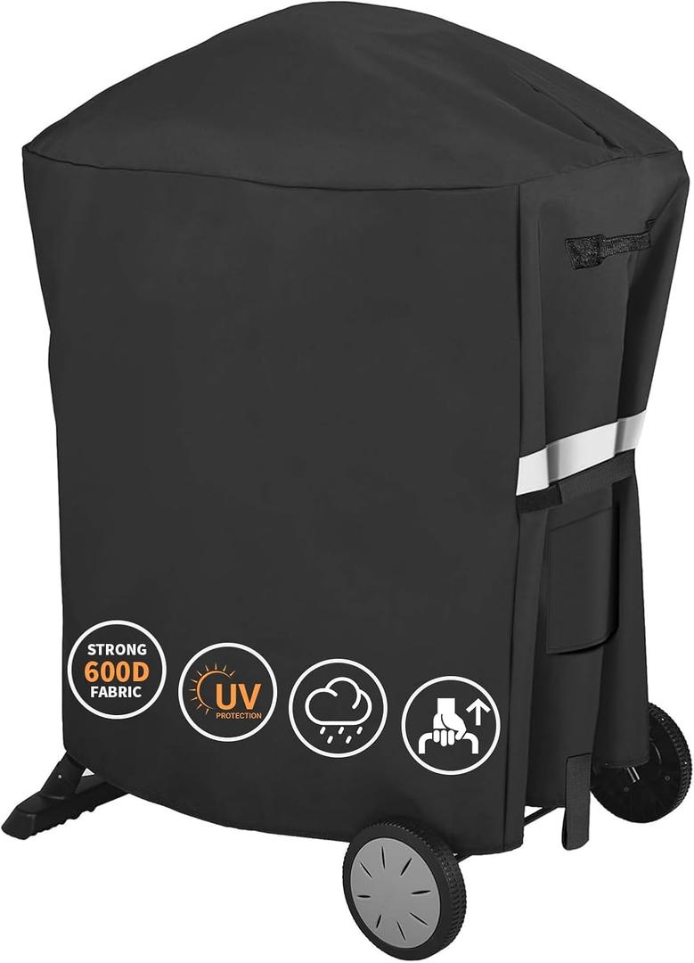 Grisun 7113 Grill Cover for Weber Q100 Q120 Q1000 Q1200 Q200 Q220 Q2000 Q2200 Q2400 Series Gas Grills, 600D, Waterproof, Anti-Fade Heavy Duty Grill Cover for Weber Q Series, 
35''x 32'' x 17.5''