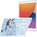 Bluey Kids iPad Case - 10.2 Case for iPad 9th/8th/7th Generation - 2019/2020/2021 Tablet Cover with Stand, Shockproof Silicone Protector