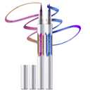 UCANBE Chameleon Liquid Eyeliner - Purple Blue Duo, Multi-Chrome Metallic Shift Eyeliner, Waterproof Glitter Eyeliner with Soft Fine Tip for Multi-Dimensional Eye Looks