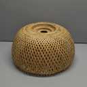 Bamboo Pendant Light Fixture One-Light Adjustable Boho Basket Handmade Woven Pendant Lighting for Kitchen Island Sink Farmhouse Dining Room (Natural-3)