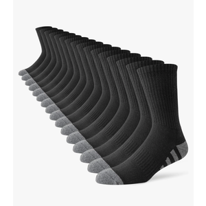 JOYNÉE 8 Pairs Mens Crew Work Cushion Socks Long Athletic Running Socks Workout Breathable Socks 9-12