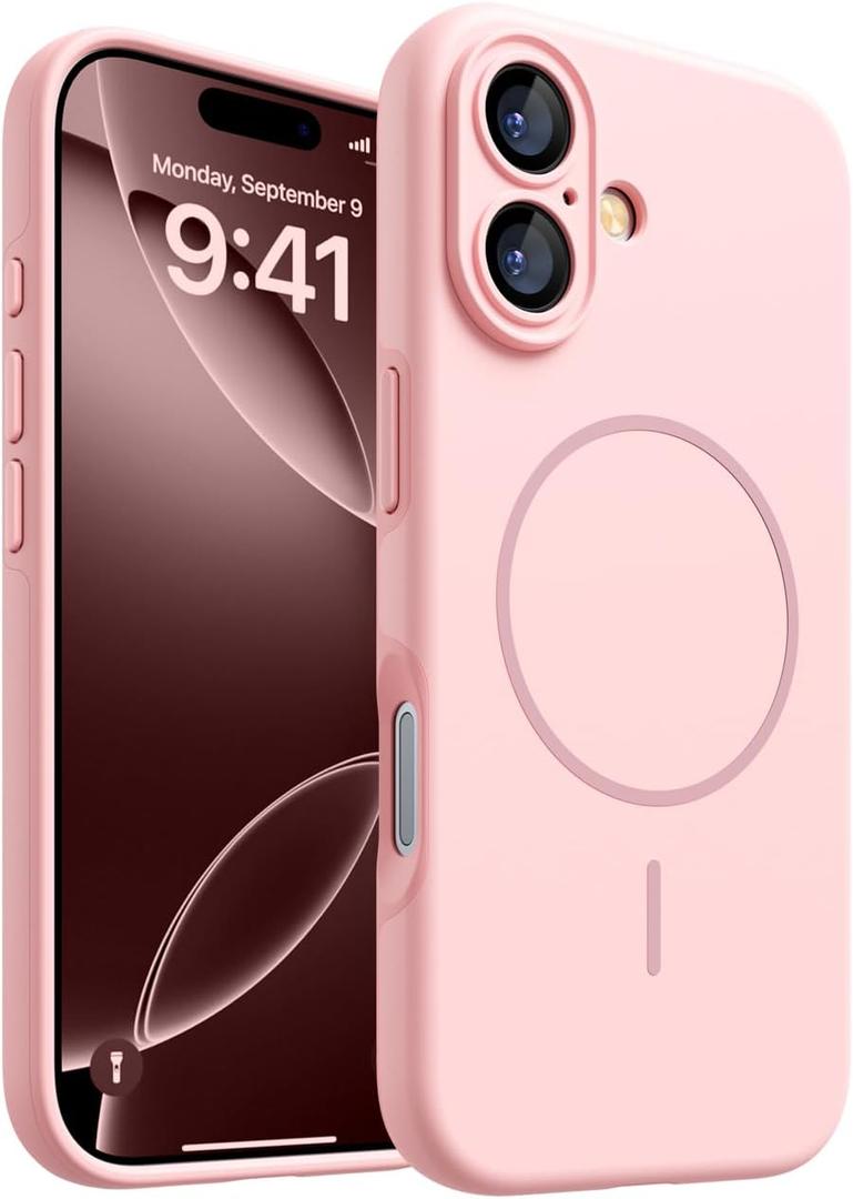 Magnetic for iPhone 17 Case, [Matte Solid Color] [Full Camera Protection] Protective Case for iPhone 17 - Pink