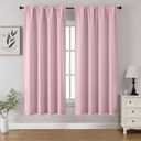CUCRAF Light Pink Blackout Curtains 54 inch Length 2 Panels Set, Rod Pocket Room Darkening Drapes for Bedroom Living Room, Insulated Thermal Light Blocking Window Curtain (W52 x L54 Inch)