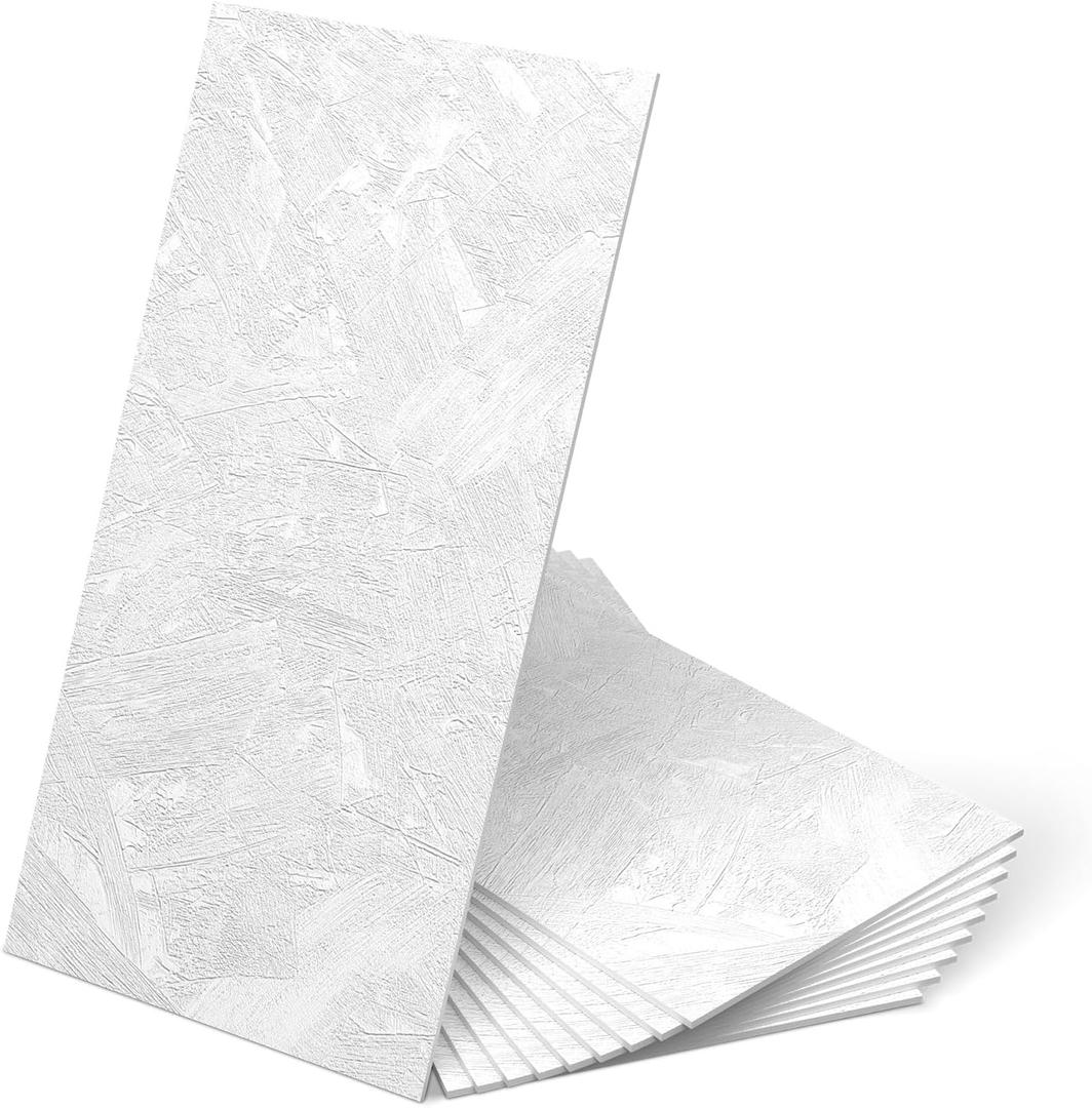 WADILE Peel and Stick Concrete Wall Panels 11.8"x23.6" PVC Faux Tile, 10 Pack