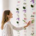 3 Pcs Artificial Flowers Hanging Decorations, 29.5ft Wildflower Daisy Garland Backdrop Ceiling Decoration for Wedding Spring Party Birthday Home Garden(Purple Pink)