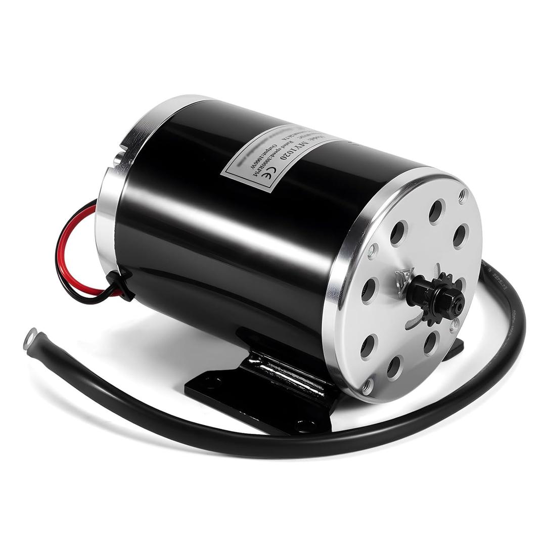48V 1000W Electric Motor 11-Teeth Fit for Scooter E-Bike Go-Kart Electric Mini Bikes - Replace MY1020 ZY1020G Reversible with 11 Teeth Sprocket #25 Chain 6.35 Pitch Reversible Brushed DC Motor