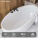 Bathtub Faucet Matte Black, 3 Hole High Flow Garden Tub Faucet Set, Roman Tub Faucet with 2 Handle