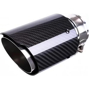2"Inlet 3"Outlet Car Exhaust Tips Carbon Fiber Tailpipe Exhaust Pipe Tail Throat Tail Pipe Silver Need Height>3.5 Inch Widht>3.5 Inch