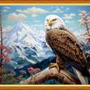 Dimxvean Stamped Cross Stitch Kits,Cross Stitch Kits for Adults Beginners,Embroidery Kits Full Range of Cross Stitch Stamped Kits Needlepoint Kits Cross Stitch Patterns-Mountain Eagles 16x20 inch