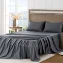 FreshCulture California King Sheet Sets - Brushed Microfiber - Deep Pockets - Easy Care - Cooling & Breathable Bed Sheets - 4 Pieces Hotel Luxury Cal King Sheets (Dark Grey)