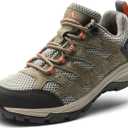 NORTIV 8 Women's Hiking Shoes Lightweight Breathable Mesh Walking Sneakers Outdoor Work Shoes Wander (9, Khaki)