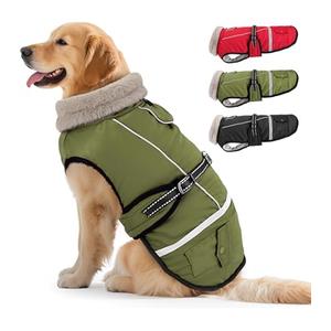 Dog Coat, Dog Winter Coat Jacket Waterproof for XL Large Dogs, Pet Vest Warm Fleece Cozy for Cold Weather, with Harness Built in Reflective, Dogs Snowsuit Windproof, Adjustable Buckle