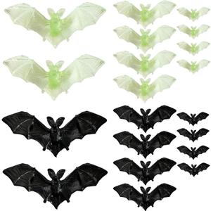 Plastic Hanging Bats, 20PCS Halloween Bats with String,3 Size Hanging Bat Halloween Decoration