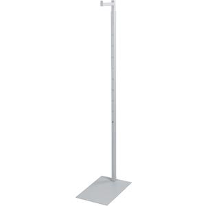 SSWBasics Adjustable White Costumer Stand Single Arm Clothes Rack - Retail Clothing and Garment Display Stand Ideal For Showcasing Hanging Items In Thrift Shops, Boutiques and Retail Stores
