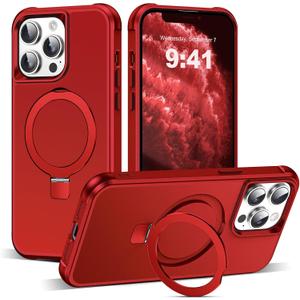 TIANLI Designed for iPhone 11 Pro Max Case with Magnetic Invisible Ring Stand [Compatible with Mag-Safe] [Military Drop Protection] Shockproof Anti-Slip Cover for iPhone 11 Pro Max 6.5 Inch,Red