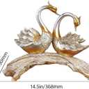 ARMUTCH Silvery and Gold Couple Swan Figurine, 14.5'' x 16.2''