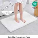 Disolla White Bathrom Runner Rug 24x59 - Large Soft Plush Bath Mat, Thick Long Non-Slip Shaggy Floor Mat, Ultra-Absorbent for Master Bathroom Bedroom