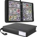 Premium Trading Card Binder,9 Pocket, Holds Up to 810 Cards with 45 Double-Sided Sleeves, Label Design with a Pen, Top Loading Card Collection Album Folder with Zipper for TCG,Sports Cards