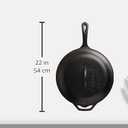 Lodge 5 Quart Pre-Seasoned Cast Iron Deep Skillet with Lid - Signature Teardrop Handle & Assist Handle - Use in the Oven, on the Stove or Grill, or Over a Campfire - Use to Sear, Saut, Bake, Broil, Braise, Fry, or Grill - Black