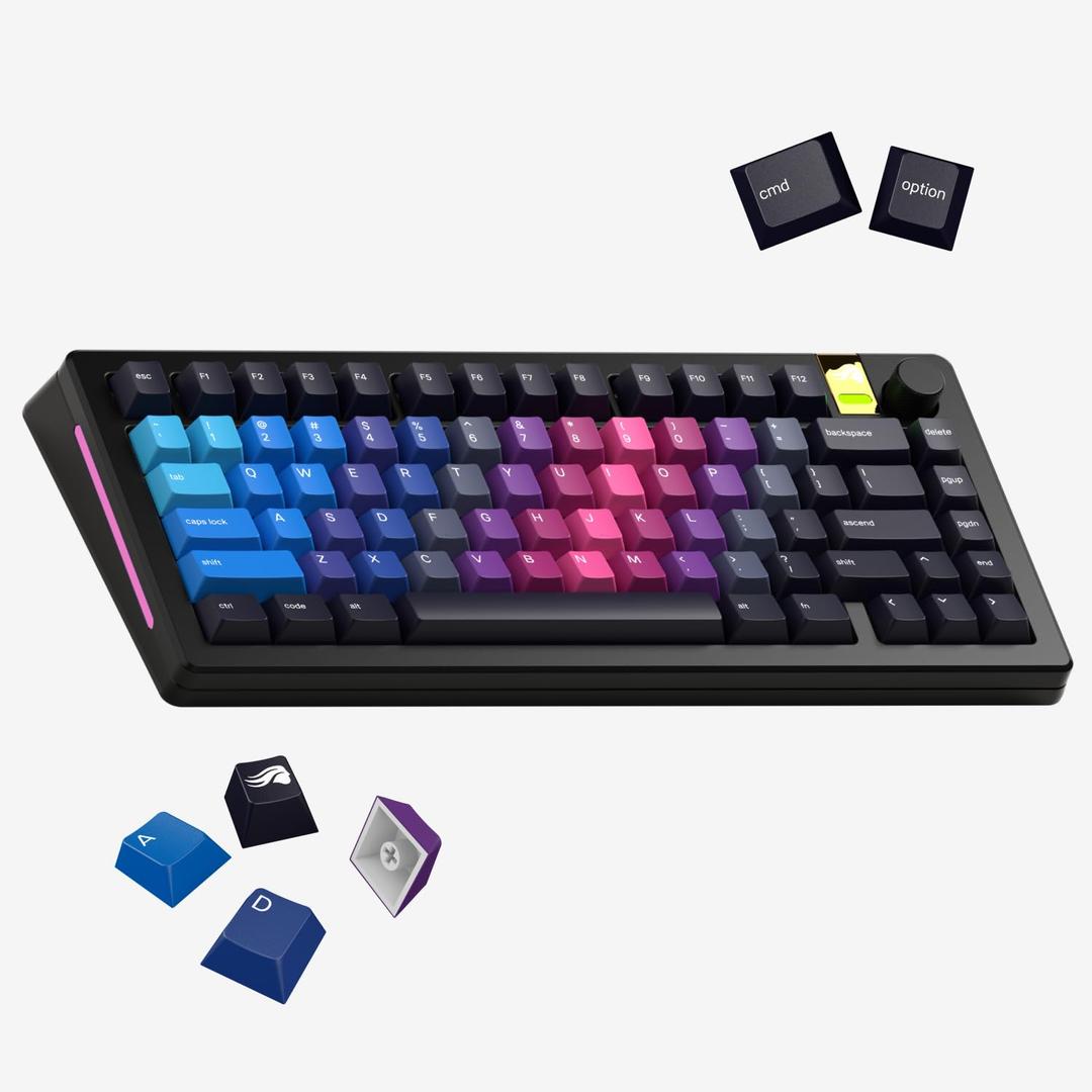 Glorious Gaming Afterparty GPBT Gradient Keycaps, 135-Key PBT Keycap Set, MX-Compatible, ANSI US Layout, for 60% 65% 75% TKL 100% Mechanical Keyboards, Windows & macOS