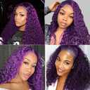 Purple 3 Bundles Human Hair Bundles Jerry Curly Bundles Human Hair Brazilian Virgin Human Hair Extensions Unprocessed Hair Bundles for Women 26 28 30 Inch 300g