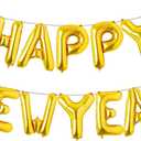 Happy New Year Balloons - 16 Inch Gold, New Years Eve Party Supplies 2025, Decorations, NYE