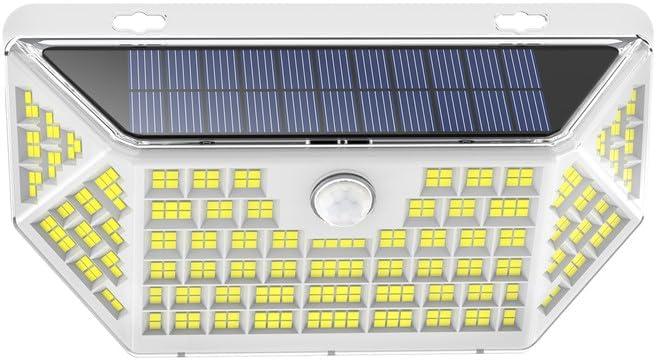 314 LEDs Motion Sensor Outdoor Lights 800LM 6000 K Solar Powered Flood Lights Outdoor IP67 Waterproof with 3 Modes 270 Wide Angle Lighting Security Wall Lights for Outside Yard Garden- 1 Pack