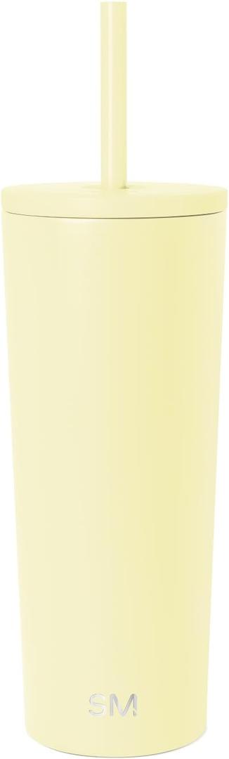 Simple Modern Classic Tumbler with Straw Lid | Insulated Iced Coffee Cup Reusable Stainless Steel Water Bottle Travel Mug | Gifts for Women Men Her Him | 24oz | Buttercup