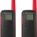 Motorola Solutions, Portable FRS, T210, Talkabout, Two-Way Radios, Rechargeable, 22 Channel, 20 Mile, Black W/Red, 2 Pack