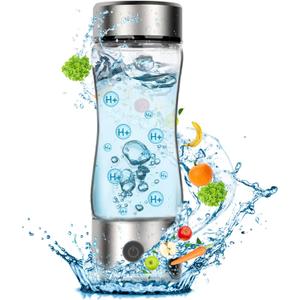Hydrogen Water Bottle Generator, Portable Rechargeable aquahealth Hydrogen Water, Hydrogen Water Ionizer Machine, with SPE/PEM Technology, for Home Office Travel Fitness Drinking (Clear)