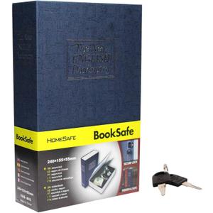 SEPOX Ultimate Diversion Safe Book Box, Lock Box with Key - Large Sized Blue Dictionary - Ideal for Safeguarding Money, Jewelry, and Valuables - Perfect for Dorms & Homes