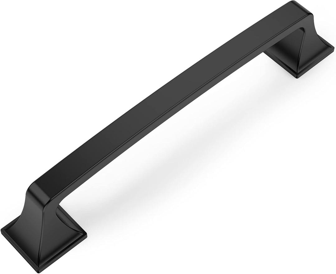 Amerdeco 10 Pack Matte Black 5 Inch(128mm) Hole Centers Kitchen Cabinet Pulls Hardware Kitchen Handles for Cabinets Cupboard Handles Drawer Pulls