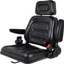 Universal Lawn Mower Seat, Tractor Seat Fold Down with Armrest Headrest Seatbelt, Adjustable Backrest and Slide Rail Waterproof Loader Forklift Seat, for Garden Tractor Bucket Excavator Backhoe Dozer