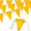105FT Safety Warning Pennant Banner Flags  Multipurpose OSHA High Visibility Triangle Flags for outside fence, Roadwork, Party and Hazard Areas(YELLOW,45pcs,105FT)